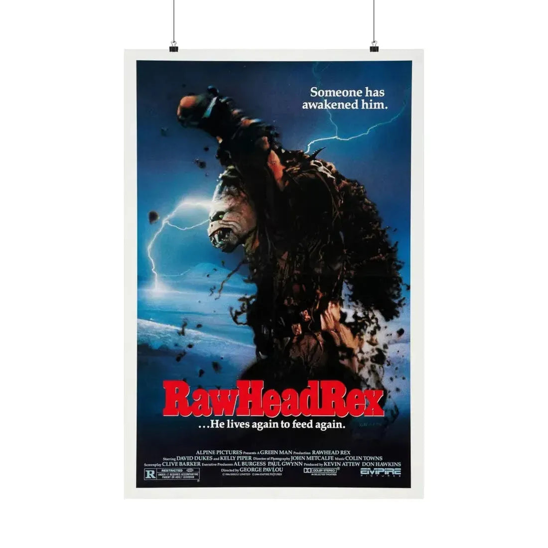 RAWHEAD REX 1986 - Paper Movie Poster - The Sticker Space