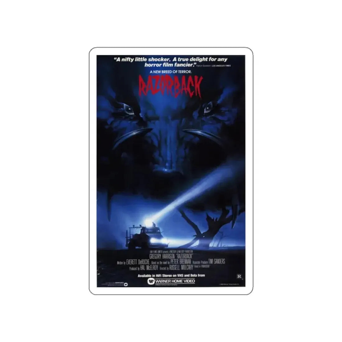RAZORBACK 1984 Movie Poster STICKER Vinyl Die-Cut Decal - The Sticker Space