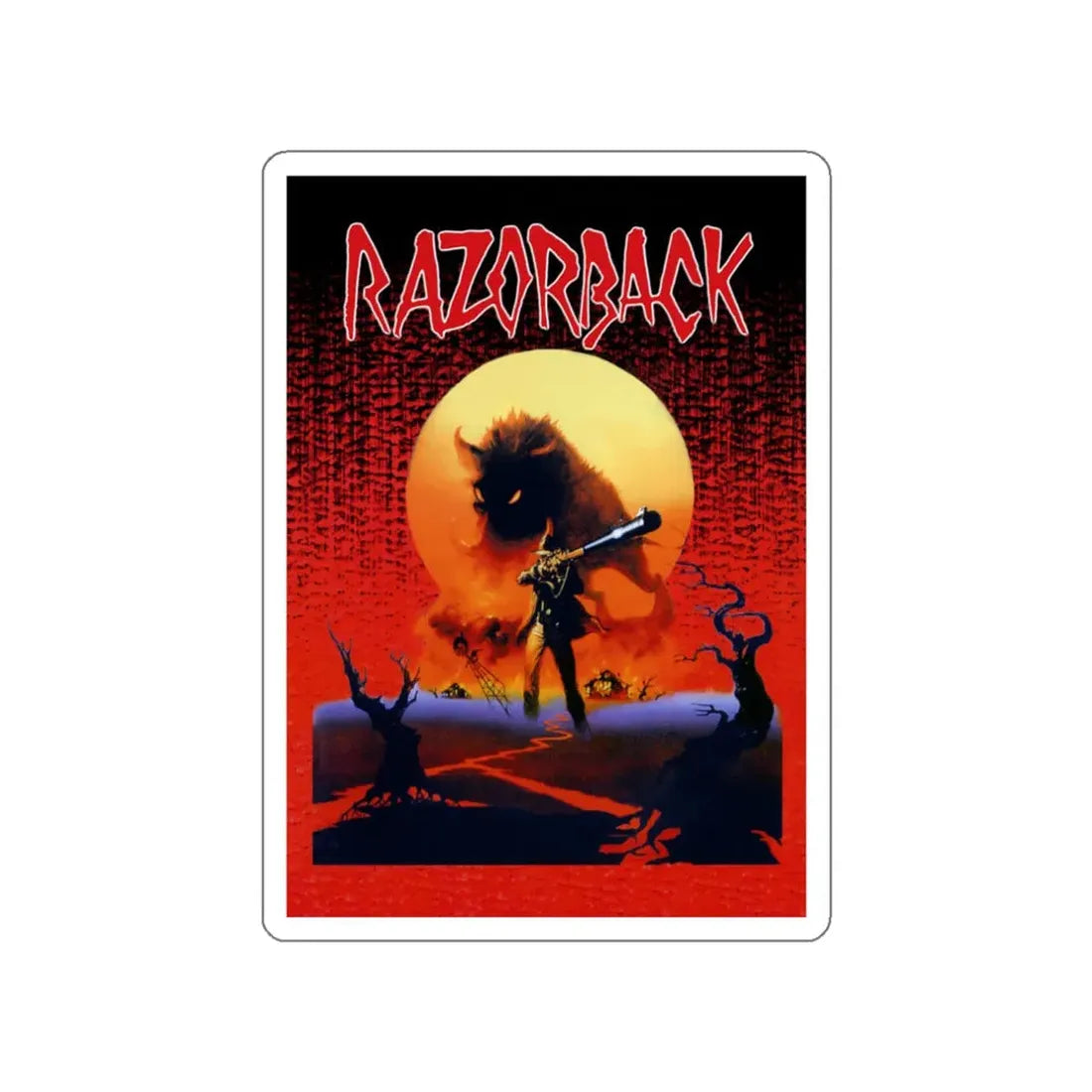 RAZORBACK (2) 1984 Movie Poster STICKER Vinyl Die-Cut Decal - The Sticker Space