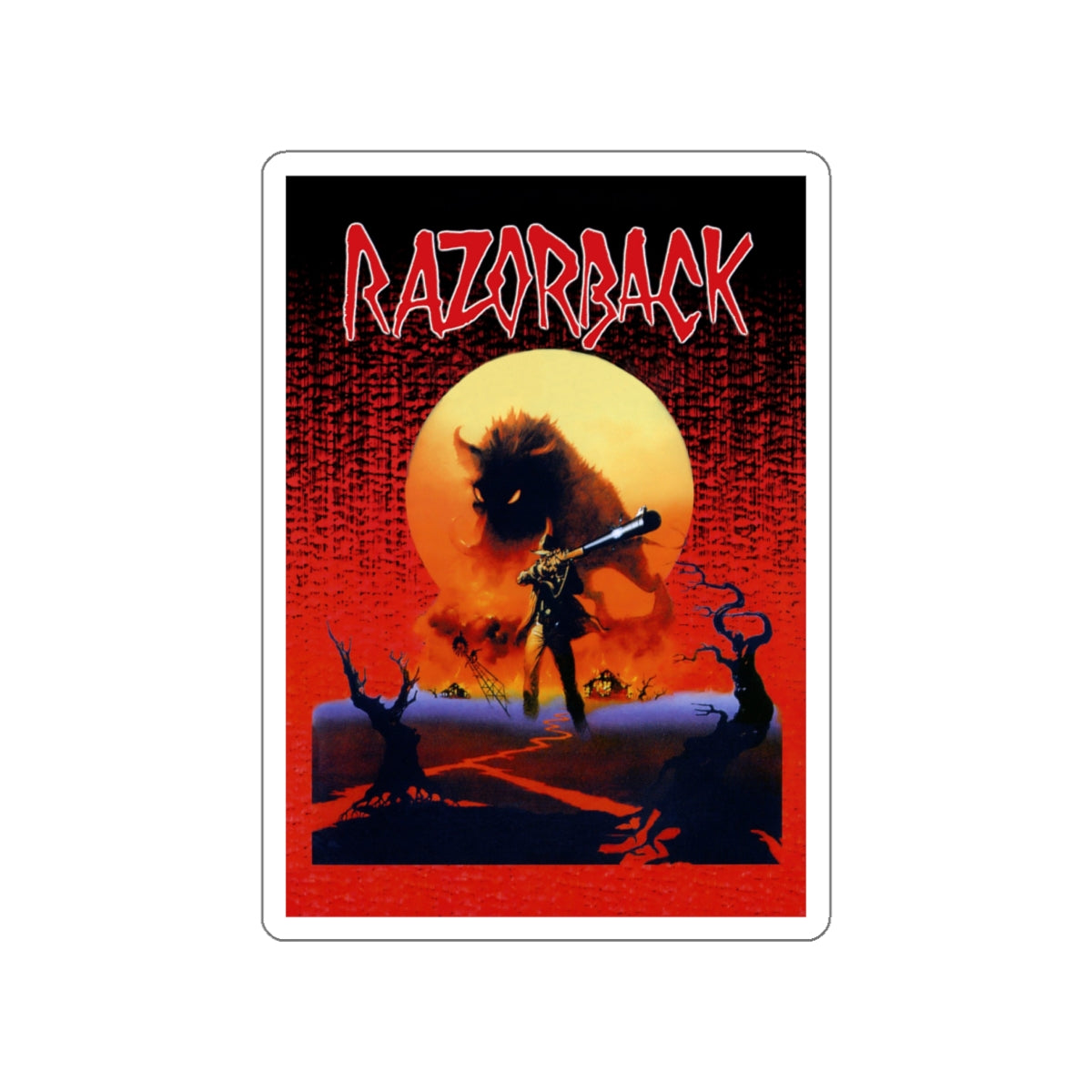 RAZORBACK (2) 1984 Movie Poster STICKER Vinyl Die-Cut Decal-White-The Sticker Space