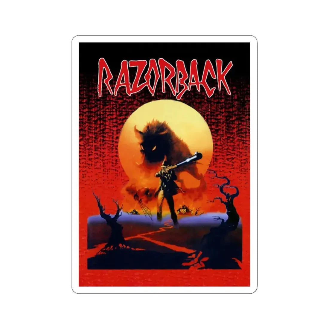 RAZORBACK (2) 1984 Movie Poster - STICKER Vinyl Kiss-Cut Decal 3 Inch White - The Sticker Space