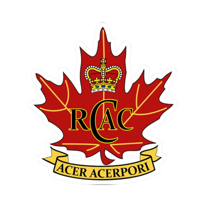 RCACC Badge (Canada) (Coat of Arms) STICKER Vinyl Kiss-Cut Decal 2 Inch White - The Sticker Space
