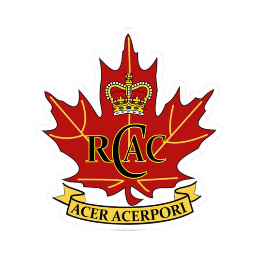 RCACC Badge (Canada) (Coat of Arms) STICKER Vinyl Kiss-Cut Decal 2 Inch White - The Sticker Space