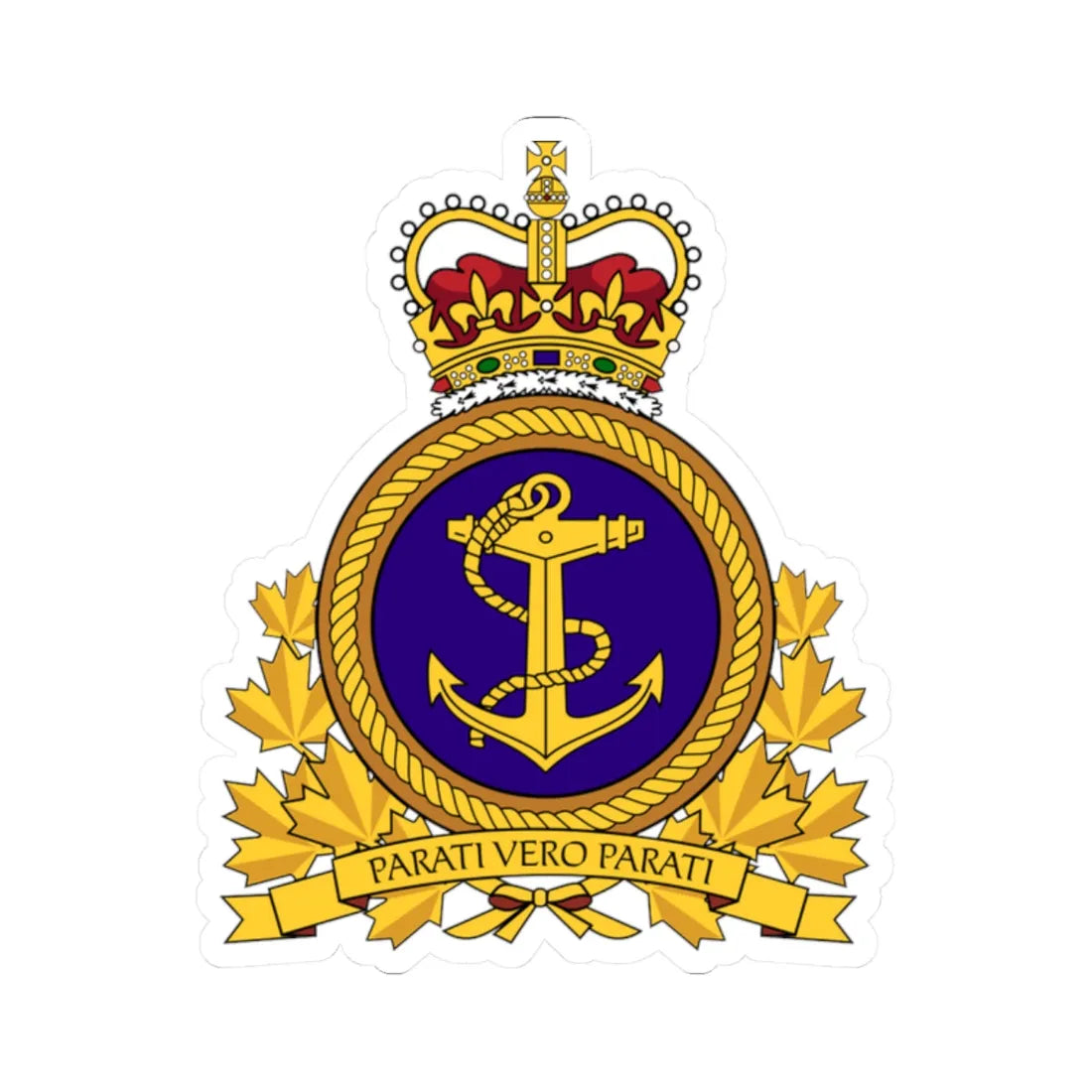 RCN Emblem (Canada) (Coat of Arms) STICKER Vinyl Kiss-Cut Decal 2 Inch White - The Sticker Space