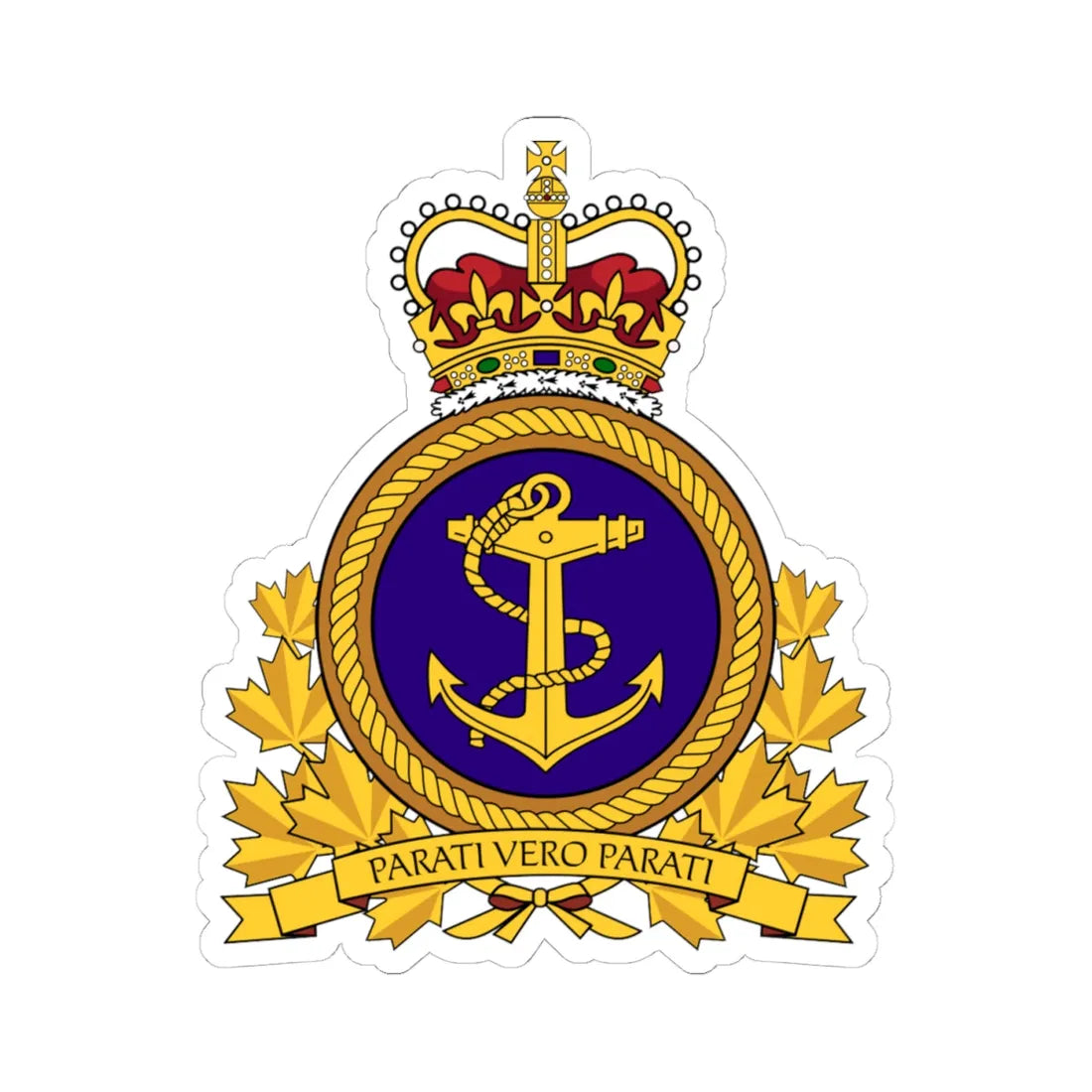 RCN Emblem (Canada) (Coat of Arms) STICKER Vinyl Kiss-Cut Decal 4 Inch White - The Sticker Space