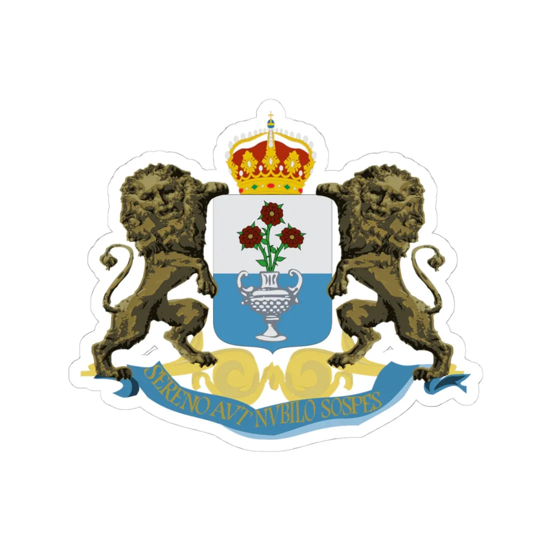 Răducanu Rosettis coat of arms (Algeria) (Coat of Arms) STICKER Vinyl Kiss-Cut Decal 4 Inch White - The Sticker Space