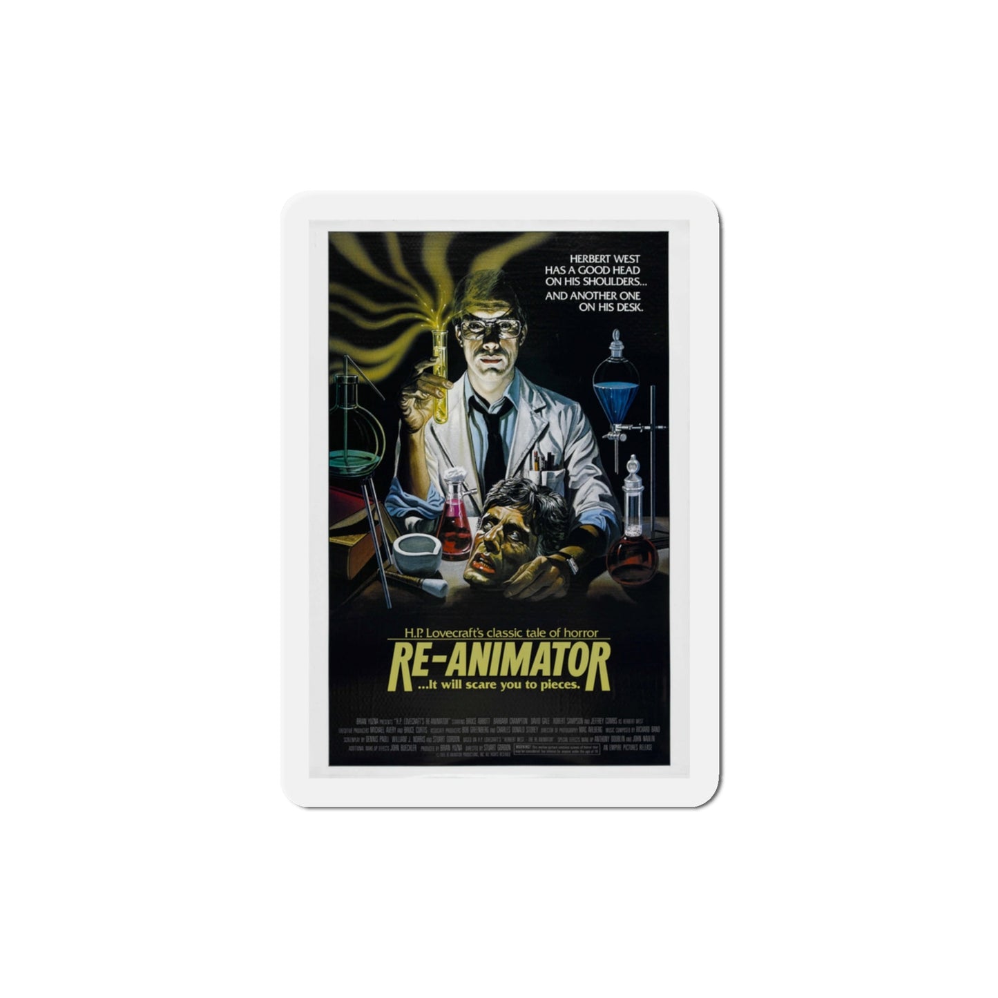 Re-Animator 1985 Movie Poster Die-Cut Magnet-3" x 3"-The Sticker Space