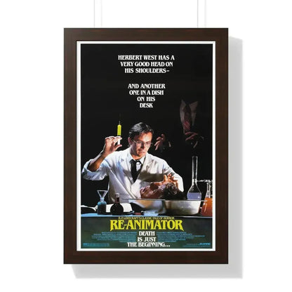 RE-ANIMATOR (2) 1985 - Framed Movie Poster 16″ x 24″ Walnut - The Sticker Space