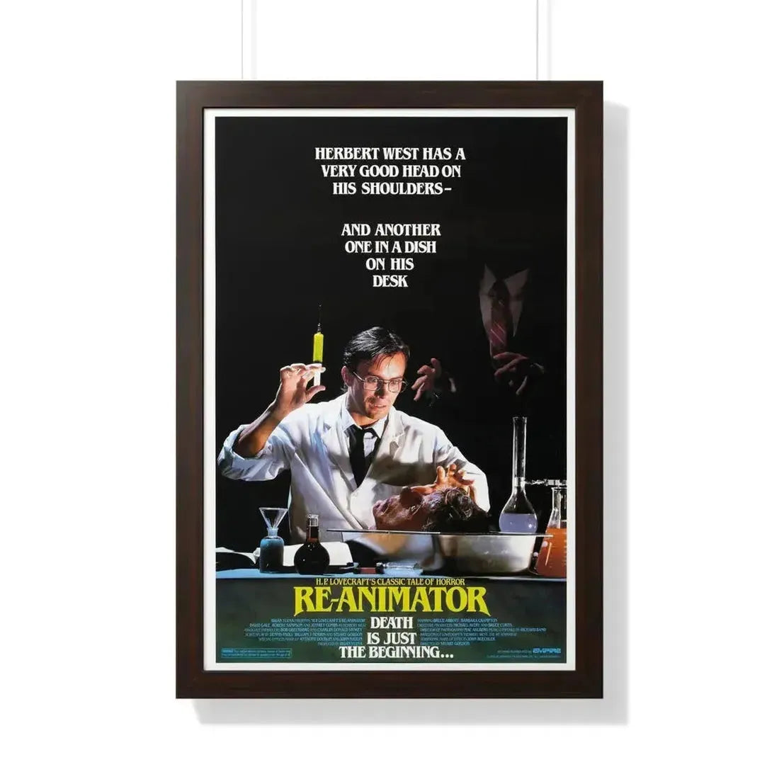 RE-ANIMATOR (2) 1985 - Framed Movie Poster 20" x 30" Walnut - The Sticker Space