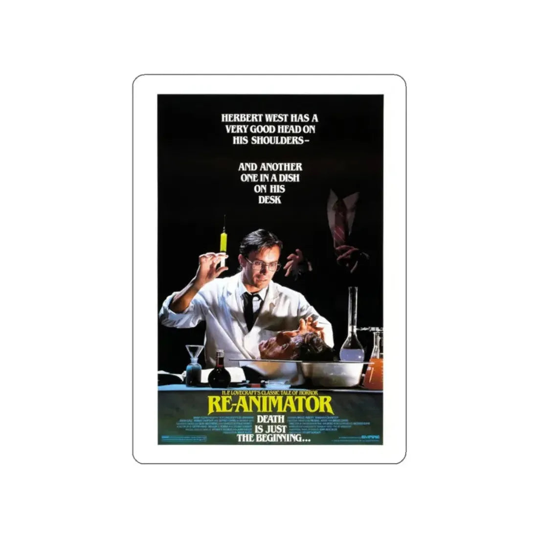 RE-ANIMATOR (2) 1985 Movie Poster STICKER Vinyl Die-Cut Decal 2 Inch - The Sticker Space