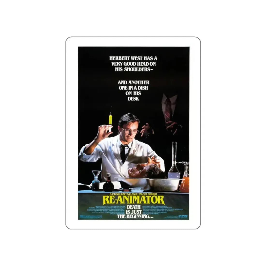 RE-ANIMATOR (2) 1985 Movie Poster STICKER Vinyl Die-Cut Decal 5 Inch - The Sticker Space