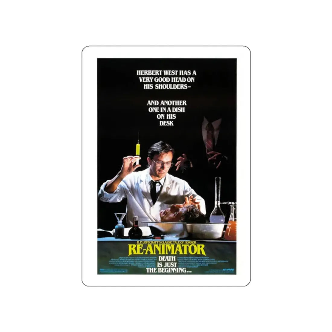 RE-ANIMATOR (2) 1985 Movie Poster STICKER Vinyl Die-Cut Decal - The Sticker Space