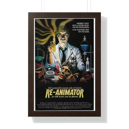 RE-ANIMATOR (3) 1985 - Framed Movie Poster 16″ x 24″ Walnut - The Sticker Space