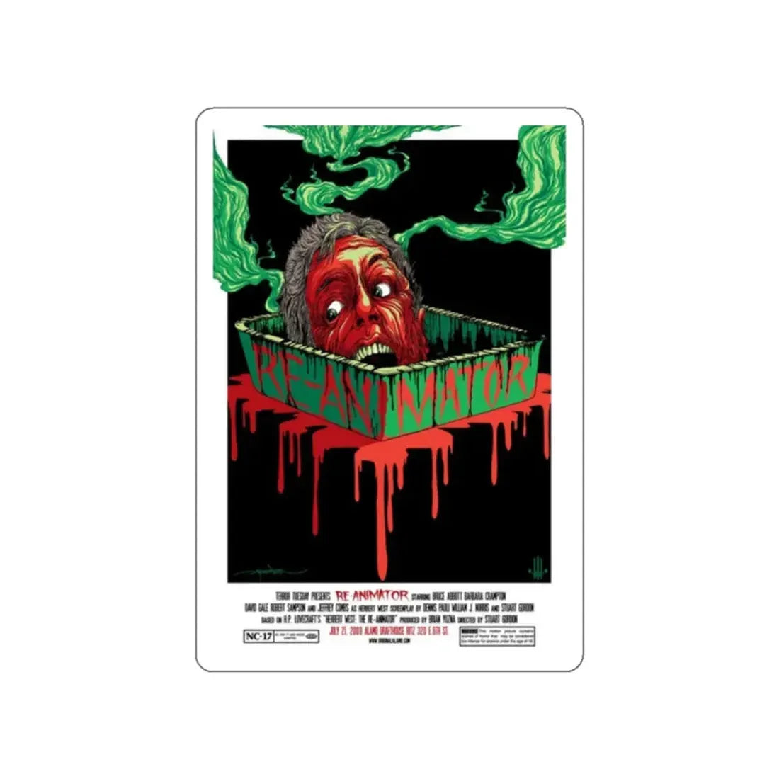 RE-ANIMATOR (ALAMO) 1985 Movie Poster STICKER Vinyl Die-Cut Decal 2 Inch - The Sticker Space