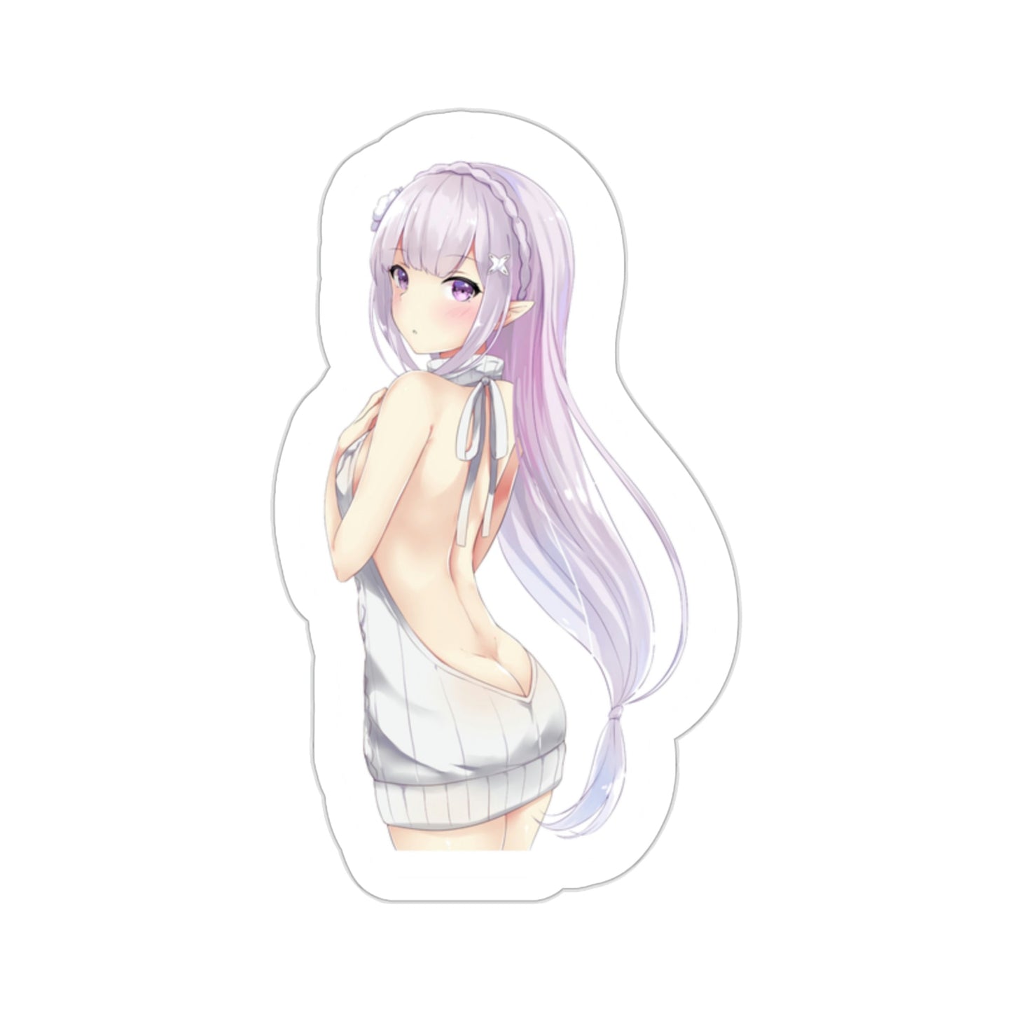 Re Zero Kara Hajimeru Isekai Seikatsu - Emilia (Anime/Ecchi/Waifu) STICKER Vinyl Die-Cut Decal-2 Inch-The Sticker Space