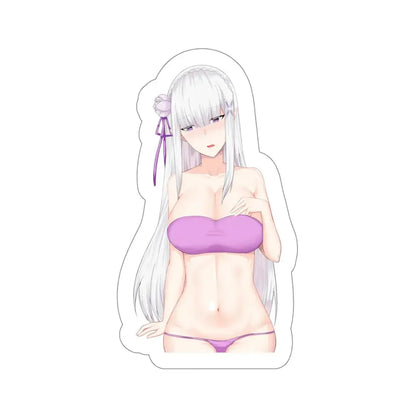 Re Zero Kara Hajimeru Isekai Seikatsu - Emilia v2 (Anime/Ecchi/Waifu) STICKER Vinyl Die-Cut Decal 4 Inch - The Sticker Space