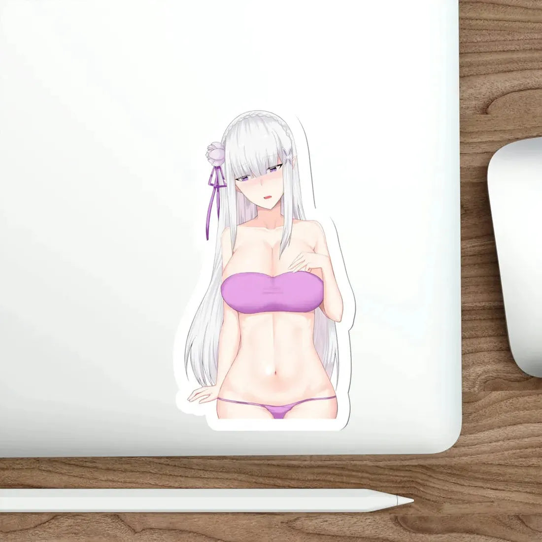 Re Zero Kara Hajimeru Isekai Seikatsu - Emilia v2 (Anime/Ecchi/Waifu) STICKER Vinyl Die-Cut Decal - The Sticker Space