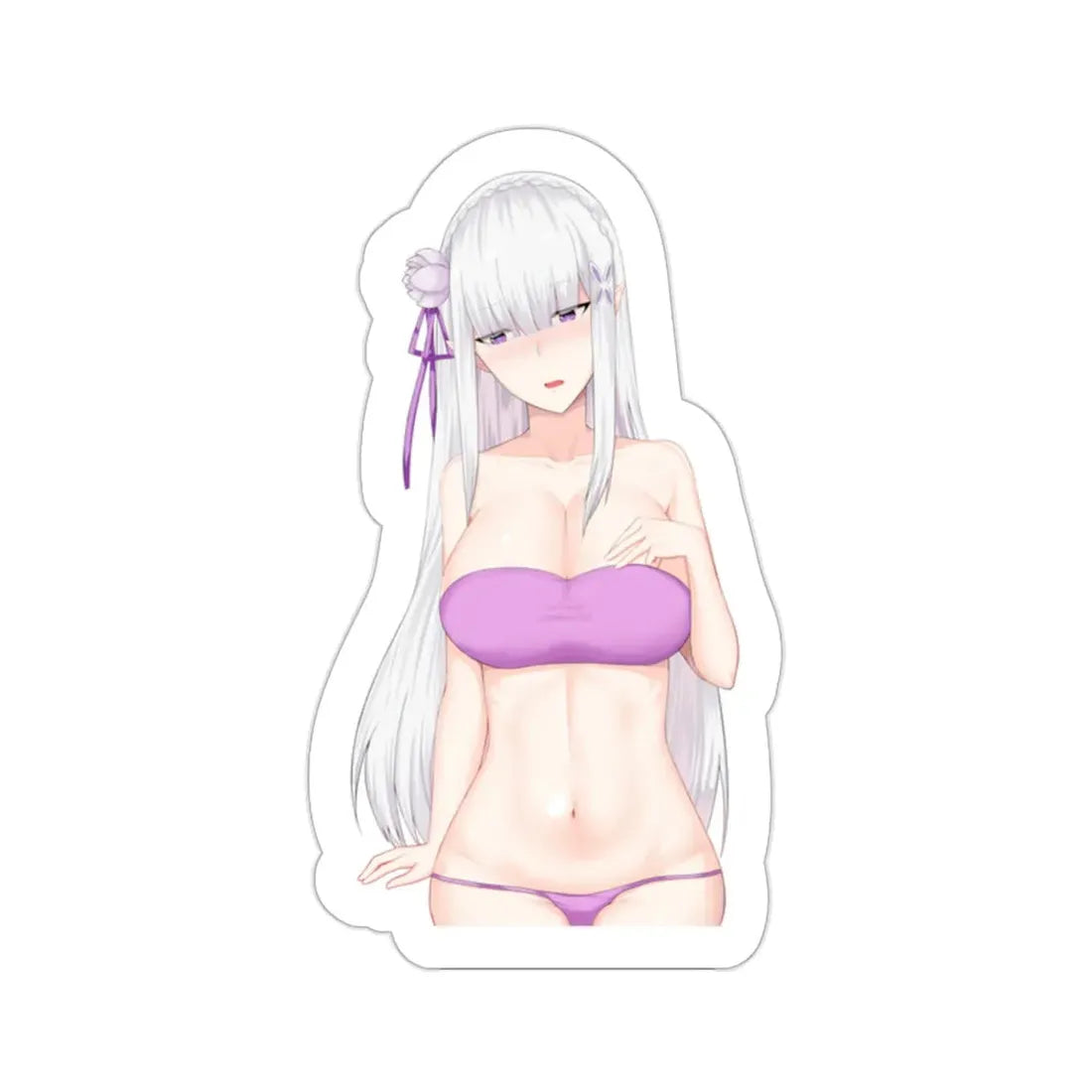 Re Zero Kara Hajimeru Isekai Seikatsu - Emilia v2 (Anime/Ecchi/Waifu) STICKER Vinyl Die-Cut Decal - The Sticker Space