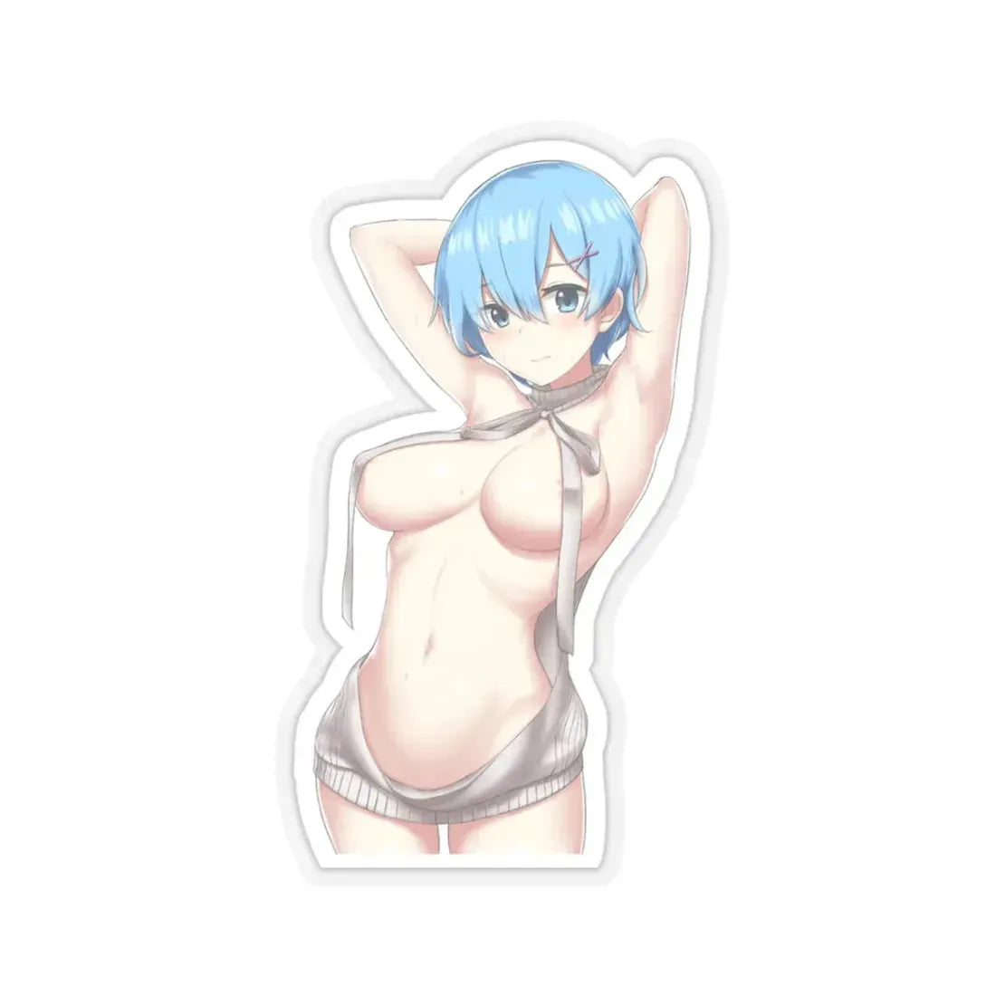 Re Zero Kara Hajimeru Isekai Seikatsu Rem 4 (Anime/Ecchi) STICKER Vinyl Kiss-Cut Decal 6 Inch Transparent - The Sticker Space