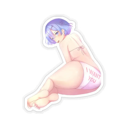 Re Zero Kara Hajimeru Isekai Seikatsu Rem 5 (Anime/Ecchi) STICKER Vinyl Kiss-Cut Decal 2 Inch Transparent - The Sticker Space