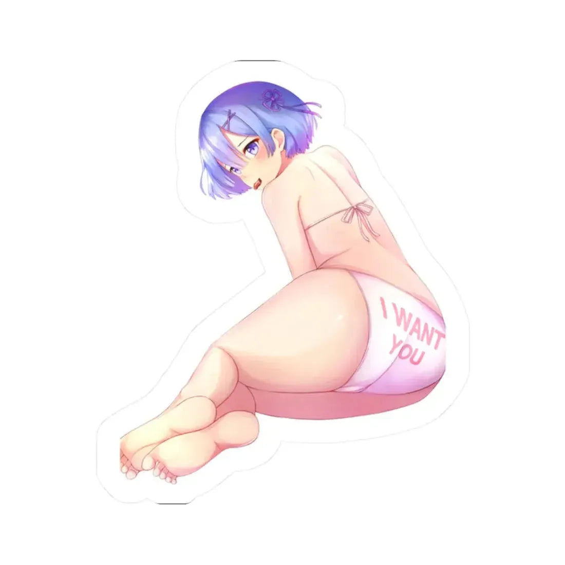 Re Zero Kara Hajimeru Isekai Seikatsu Rem 5 (Anime/Ecchi) STICKER Vinyl Kiss-Cut Decal 2 Inch White - The Sticker Space