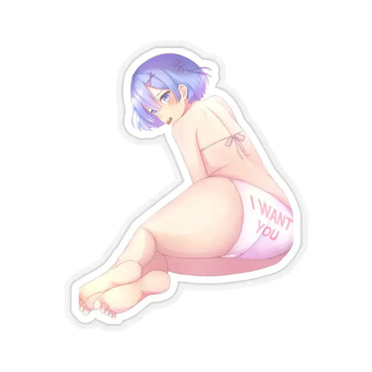 Re Zero Kara Hajimeru Isekai Seikatsu Rem 5 (Anime/Ecchi) STICKER Vinyl Kiss-Cut Decal 4 Inch Transparent - The Sticker Space