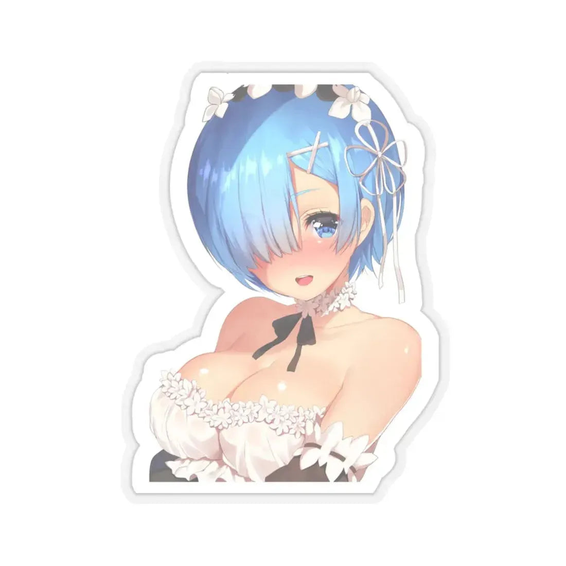 Re Zero Kara Hajimeru Isekai Seikatsu Rem 6 (Anime/Ecchi) STICKER Vinyl Kiss-Cut Decal 6 Inch Transparent - The Sticker Space