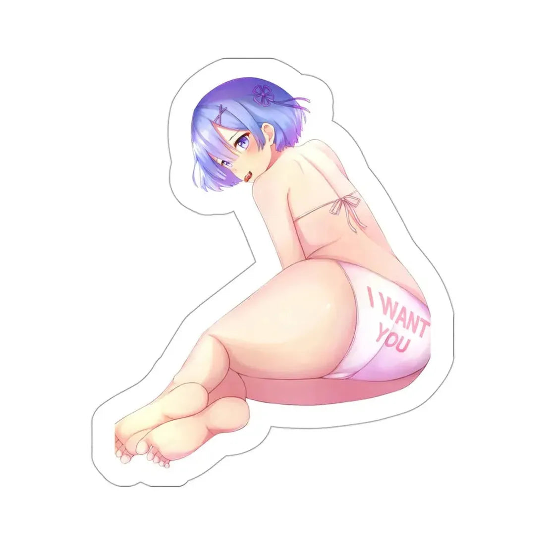 Re Zero Kara Hajimeru Isekai Seikatsu - Rem v5 (Anime/Ecchi/Waifu) STICKER Vinyl Die-Cut Decal 3 Inch - The Sticker Space