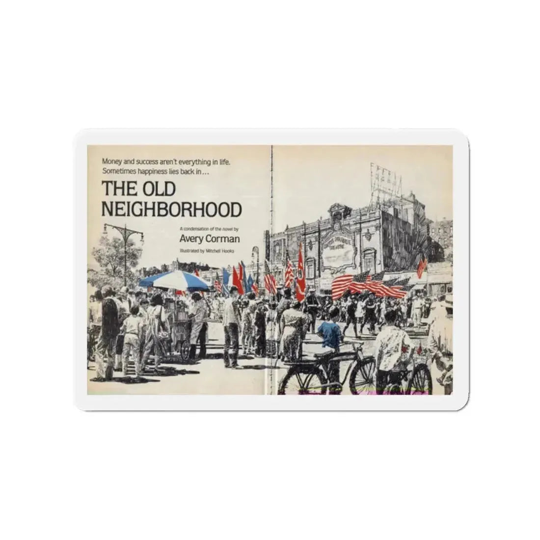 Reader's Digest Condensed Books, c. 1980 (1) (Magazine Illustration) Refrigerator Magnet 2 Inch Die-Cut - The Sticker Space