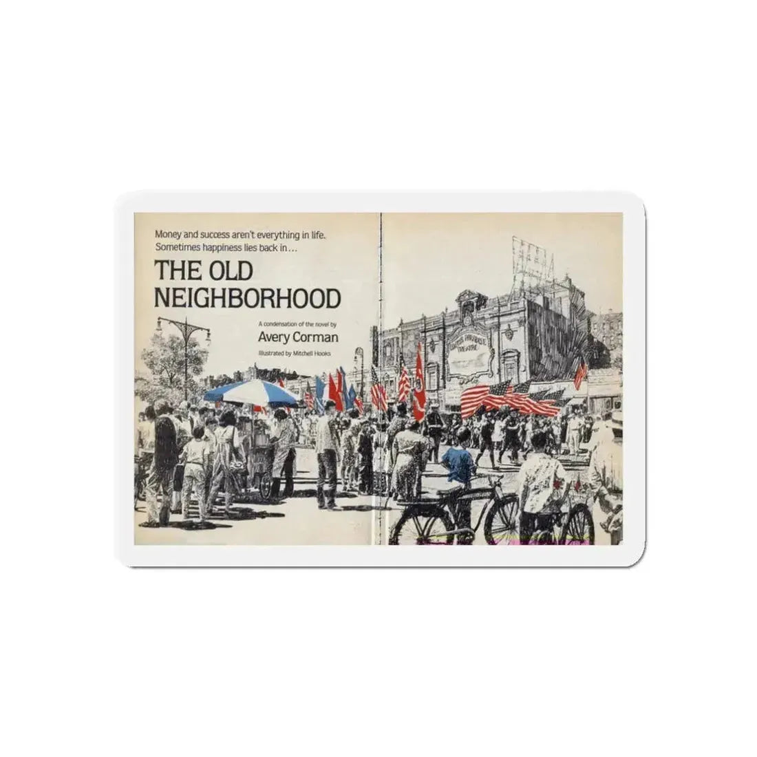 Reader's Digest Condensed Books, c. 1980 (1) (Magazine Illustration) Refrigerator Magnet 3 Inch Die-Cut - The Sticker Space