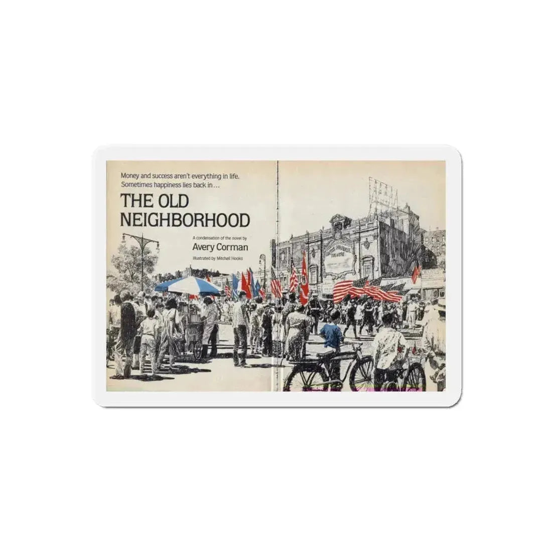 Reader's Digest Condensed Books, c. 1980 (1) (Magazine Illustration) Refrigerator Magnet 6 Inch Die-Cut - The Sticker Space