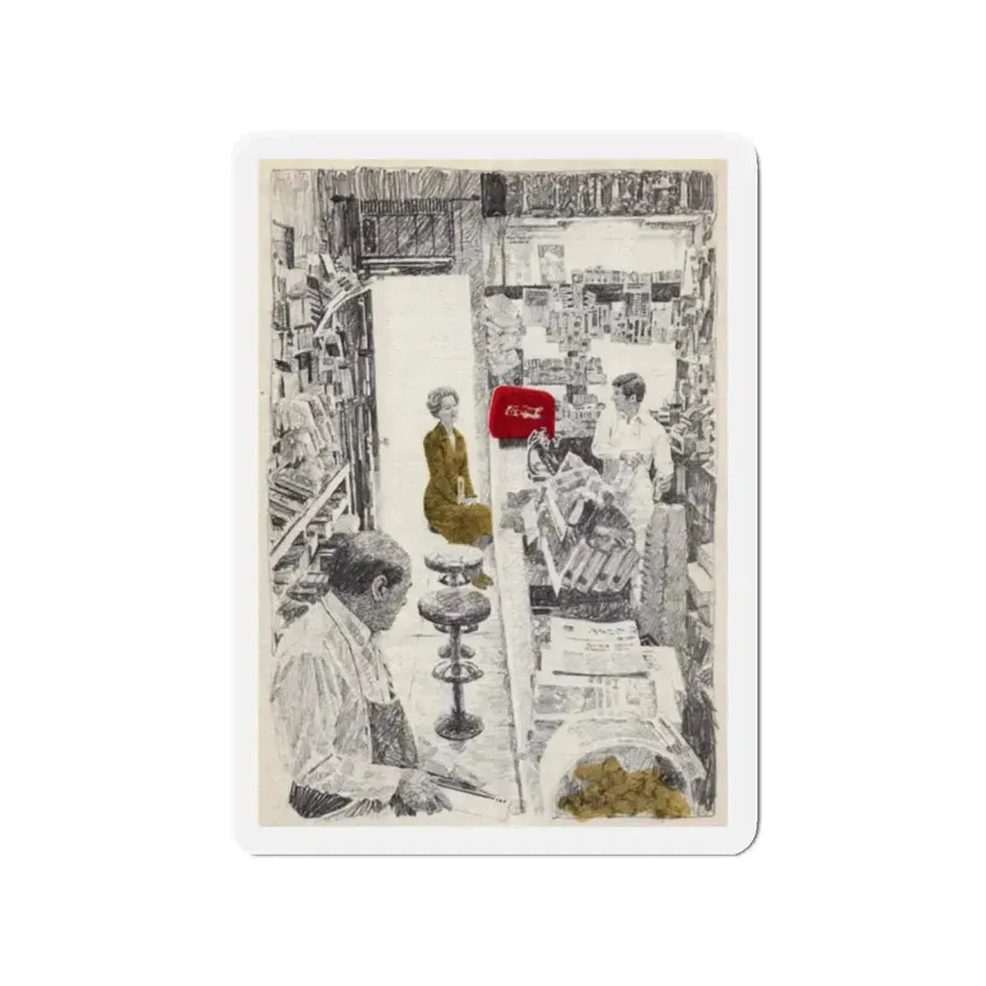 Reader's Digest Condensed Books, c. 1980 (3) (Magazine Illustration) Refrigerator Magnet 2 Inch Die-Cut - The Sticker Space