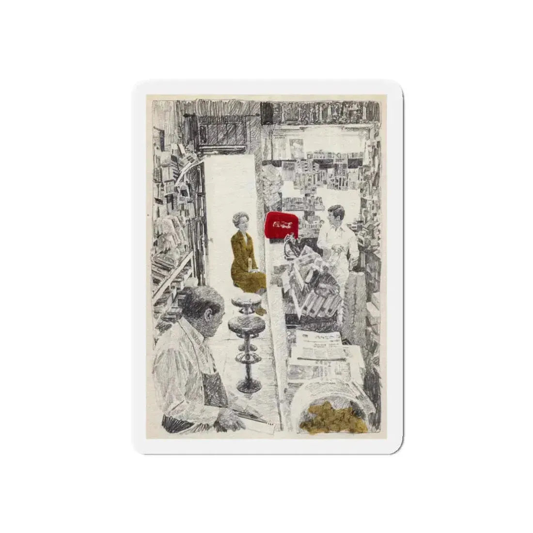 Reader's Digest Condensed Books, c. 1980 (3) (Magazine Illustration) Refrigerator Magnet 3 Inch Die-Cut - The Sticker Space