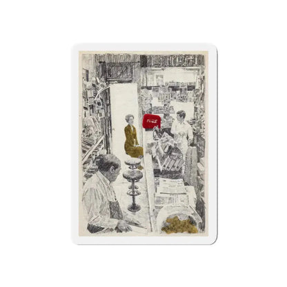 Reader's Digest Condensed Books, c. 1980 (3) (Magazine Illustration) Refrigerator Magnet 3 Inch Die-Cut - The Sticker Space