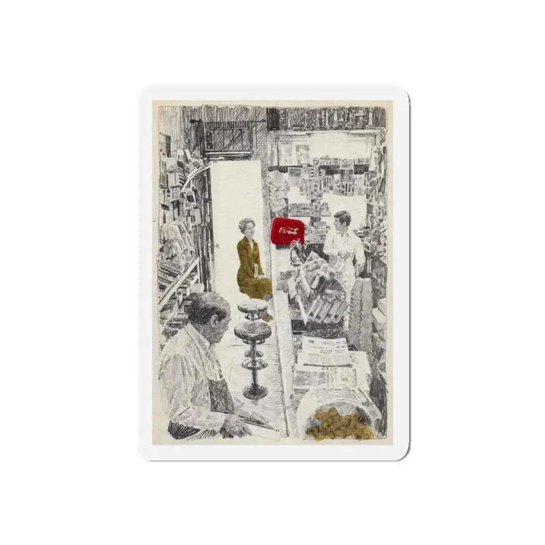 Reader's Digest Condensed Books, c. 1980 (3) (Magazine Illustration) Refrigerator Magnet 4 Inch Die-Cut - The Sticker Space