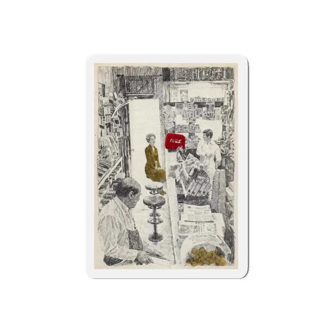 Reader's Digest Condensed Books, c. 1980 (3) (Magazine Illustration) Refrigerator Magnet 5 Inch Die-Cut - The Sticker Space