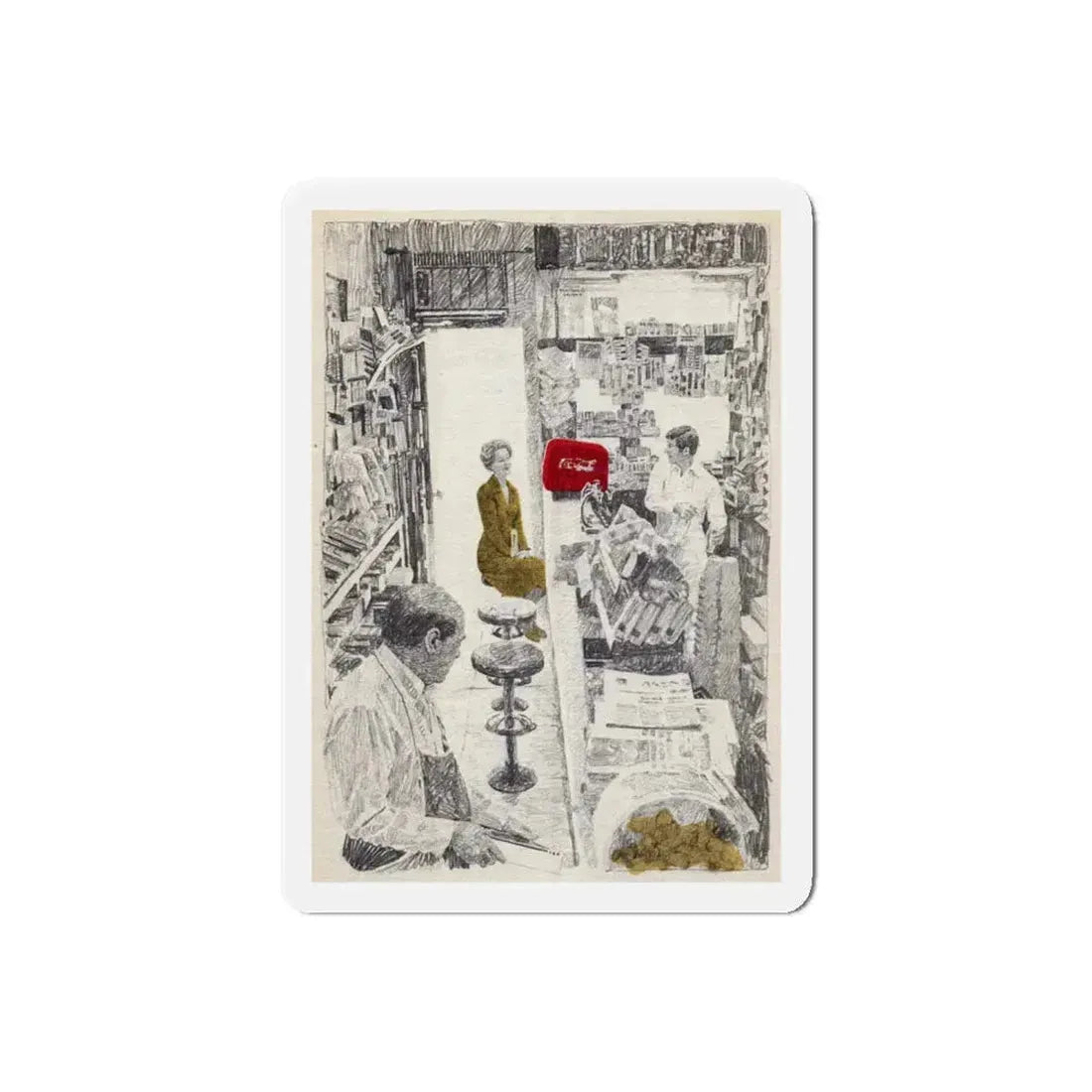 Reader's Digest Condensed Books, c. 1980 (3) (Magazine Illustration) Refrigerator Magnet 6 Inch Die-Cut - The Sticker Space