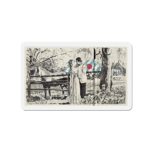 Reader's Digest Condensed Books, c. 1980 (4) (Magazine Illustration) Refrigerator Magnet 2 Inch Die-Cut - The Sticker Space