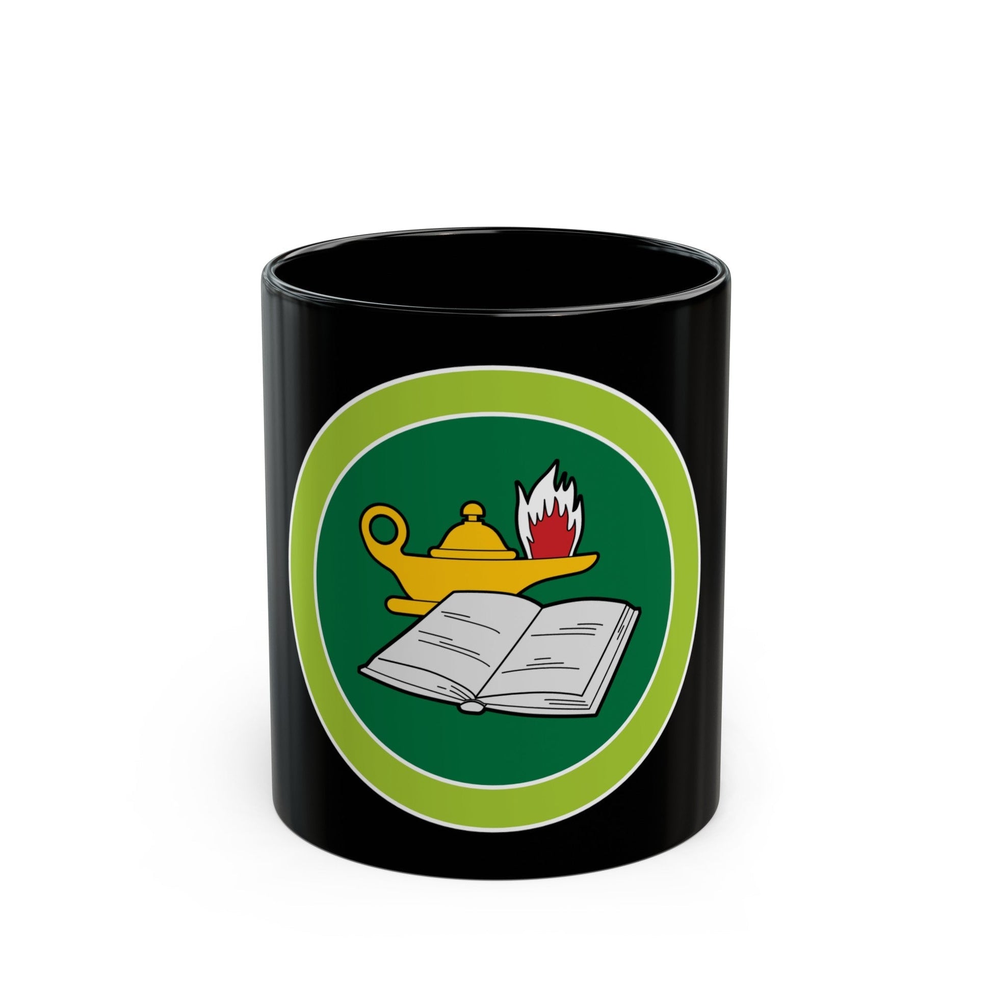 Reading (Boy Scout Merit Badge) Black Coffee Mug-11oz-The Sticker Space