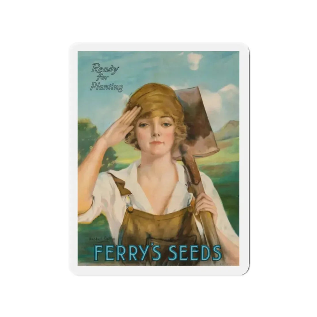 Ready For Planting - Ferry's Seeds (Ferry-Morse, 1919) (Magazine Illustration) Refrigerator Magnet - The Sticker Space