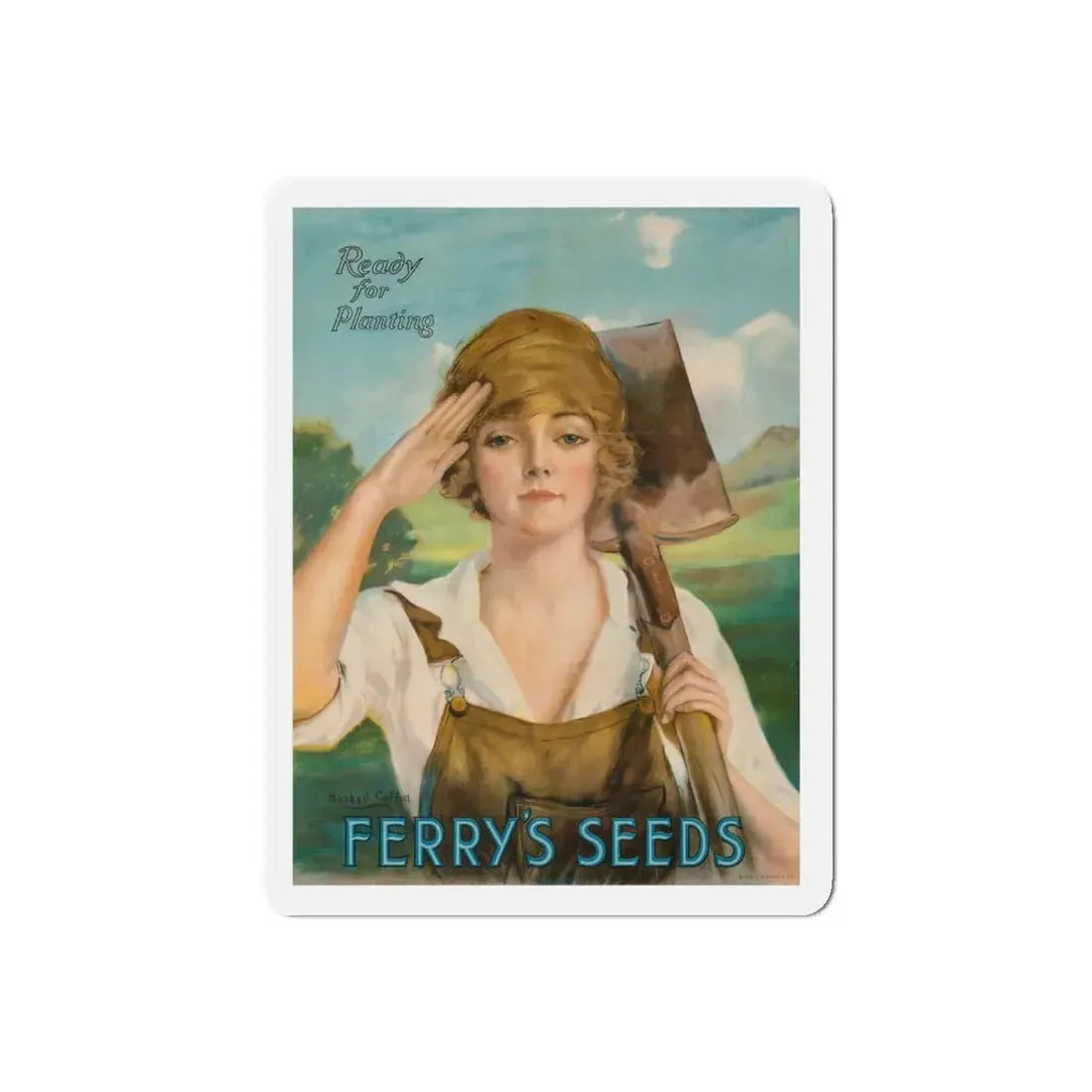 Ready For Planting - Ferry's Seeds (Ferry-Morse, 1919) (Magazine Illustration) Refrigerator Magnet - The Sticker Space