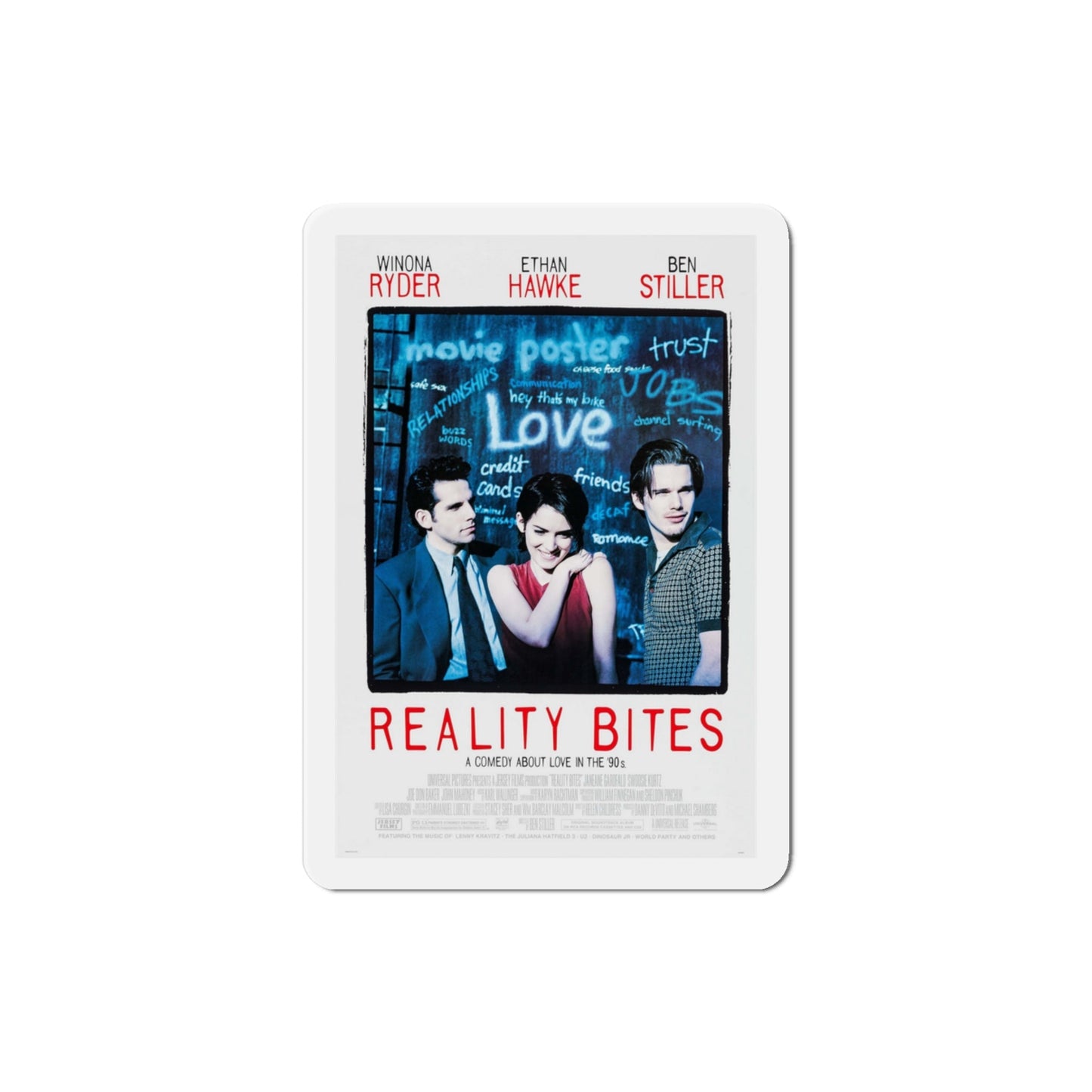 Reality Bites 1994 Movie Poster Die-Cut Magnet-3" x 3"-The Sticker Space