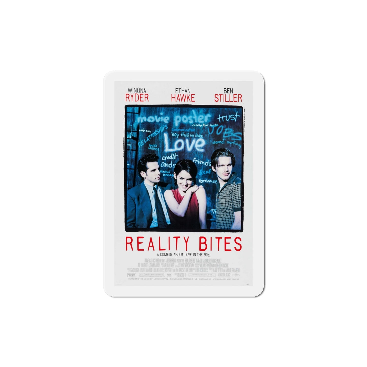 Reality Bites 1994 Movie Poster Die-Cut Magnet-4" x 4"-The Sticker Space