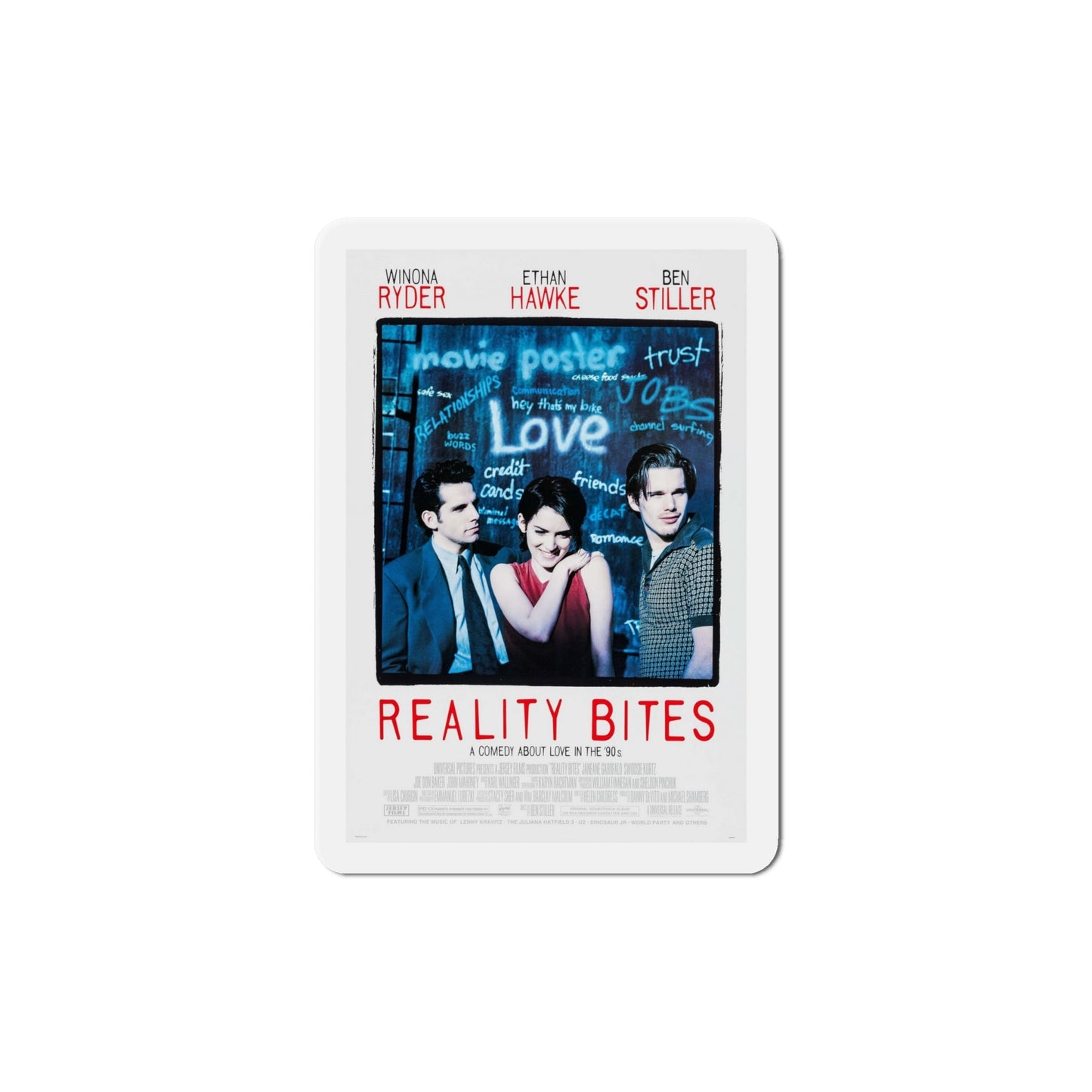 Reality Bites 1994 Movie Poster Die-Cut Magnet-6 Inch-The Sticker Space