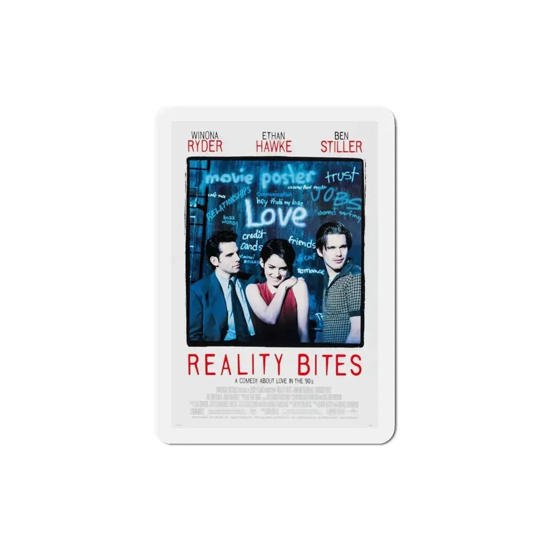 Reality Bites 1994 Movie Poster Refrigerator Magnet 4 Inch - The Sticker Space