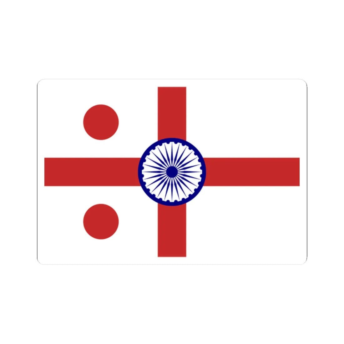 Rear Admiral of the Indian Navy rank flag (India) STICKER Vinyl Kiss-Cut Decal 2 Inch White - The Sticker Space