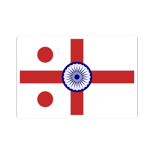 Rear Admiral of the Indian Navy rank flag (India) STICKER Vinyl Kiss-Cut Decal 2 Inch White - The Sticker Space