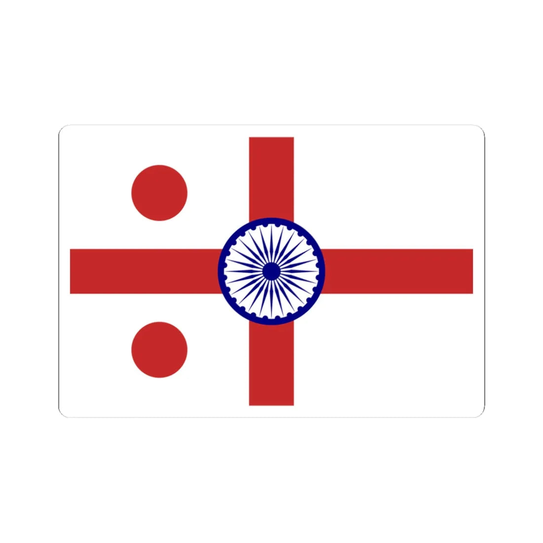 Rear Admiral of the Indian Navy rank flag (India) STICKER Vinyl Kiss-Cut Decal 3 Inch White - The Sticker Space