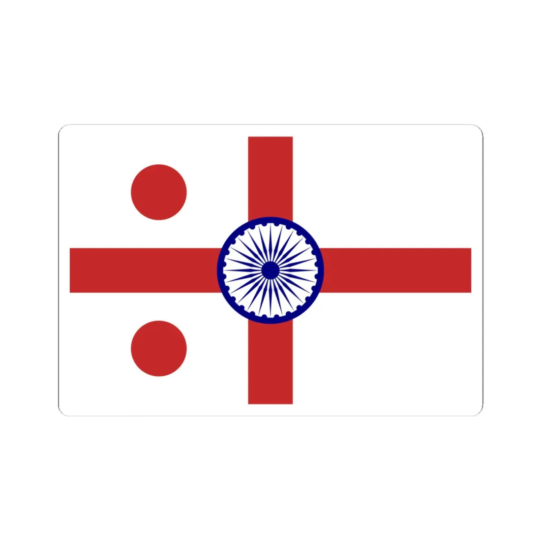 Rear Admiral of the Indian Navy rank flag (India) STICKER Vinyl Kiss-Cut Decal 4 Inch White - The Sticker Space