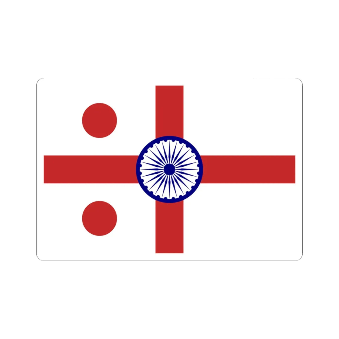 Rear Admiral of the Indian Navy rank flag (India) STICKER Vinyl Kiss-Cut Decal 6 Inch White - The Sticker Space